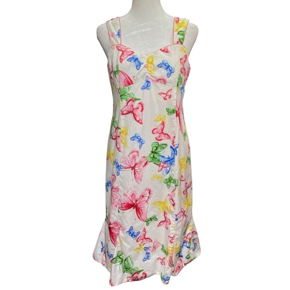 Saint Tropez West size 6 Multicolor Spring Summer sleeveless Butterfly Dress